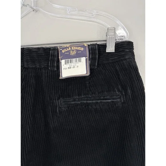 Bills Khakis Corduroy Button Fly Pants Fits Men's 32 Tagged (34) Unhemmed NWT